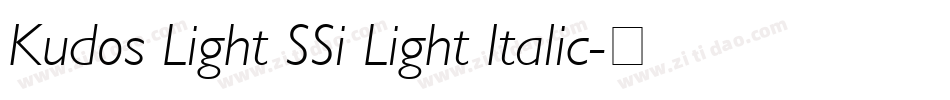 Kudos Light SSi Light Italic字体转换